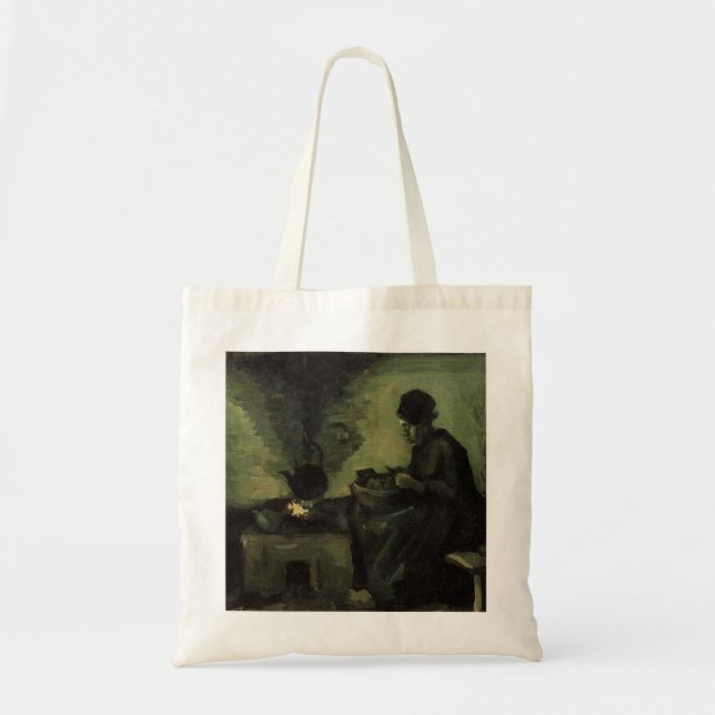 Bondkvinna vid spisen av Vincent van Gogh Tygkasse (Framsidan)