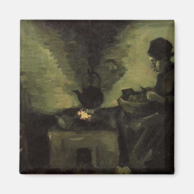 Bondkvinna vid spisen Vincent van Gogh Magnet (Framsidan)