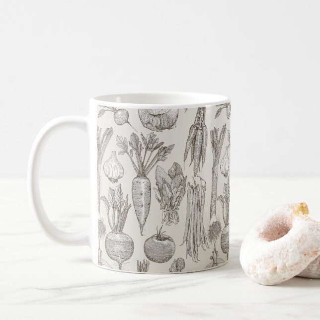 bondmarknad grönsaker te stark vit kaffemugg (Med munk)