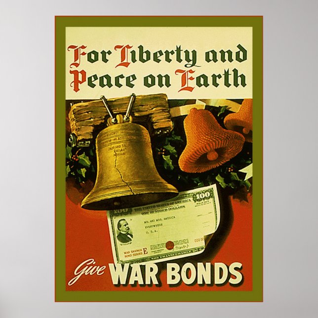 Bonds ge Krig ~ Vintage WW2 Poster (Framsidan)