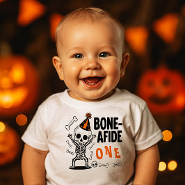 Bone afide One Skeleton First Birthday Halloween T Shirt