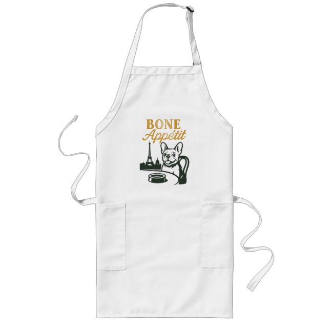 Bone Appétit Frenchie Apron Långt Förkläde (Framsidan)