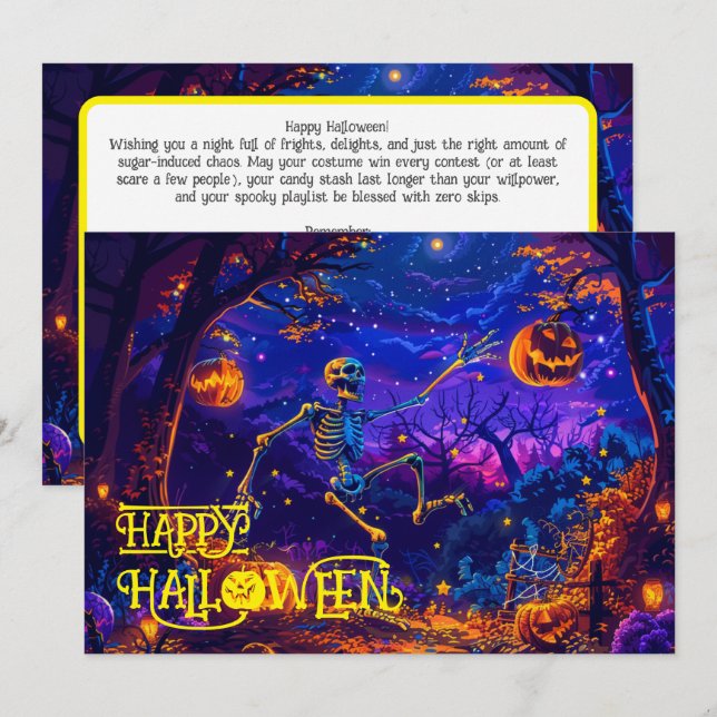 Bone-appétit Halloween-Bash Card Inbjudningar (Fram/baksida)