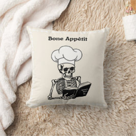 Bone Appétit Halloween Skeleton Chef Pillow Kudde