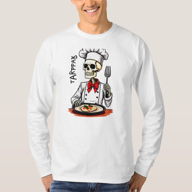 Bone Appetit Skeleton Chef halloween T Shirt (Framsida)
