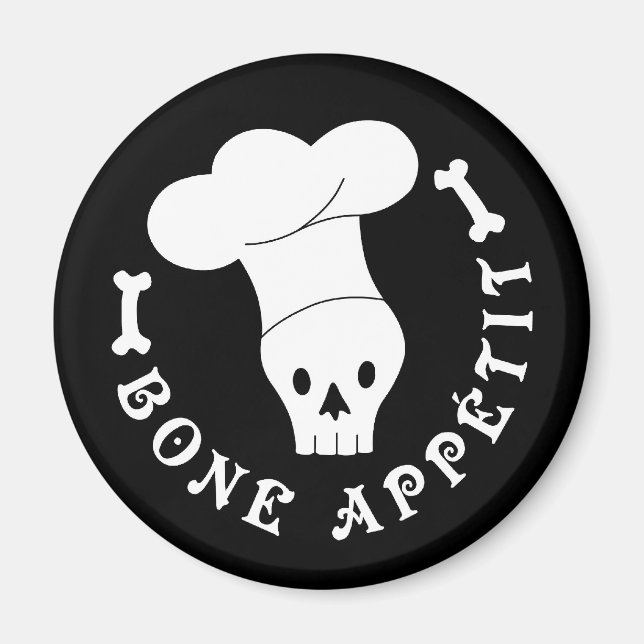 Bone Appetit Skeleton Chef Magnet (Framsidan)