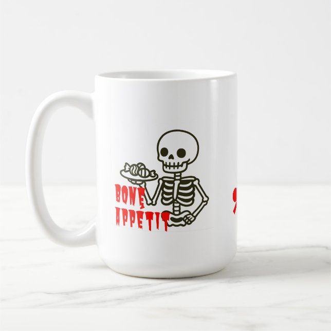 Bone Appétit – Skelettgodisservering Kaffemugg (Vänster)