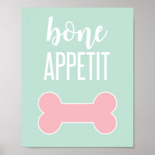 Bone Appetite Puppy Födelsedagsfest Sign Poster