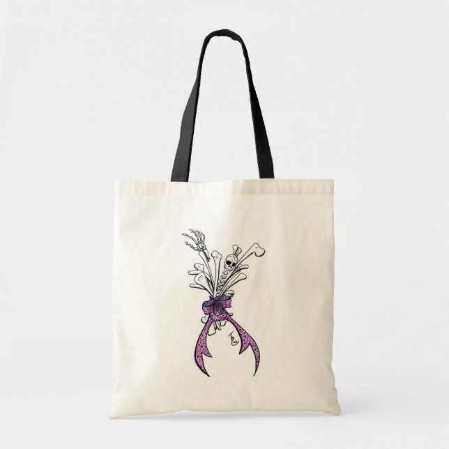 Bone Bouquet Tote Bag Tygkasse (Framsidan)