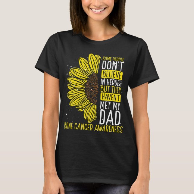 Bone Cancer Awareness Ribbon Dad Warrior T Shirt (Framsida)