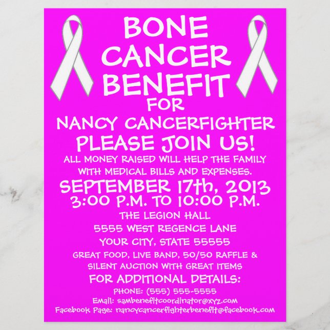 Bone Cancer Benefit Flyer (Framsidan)