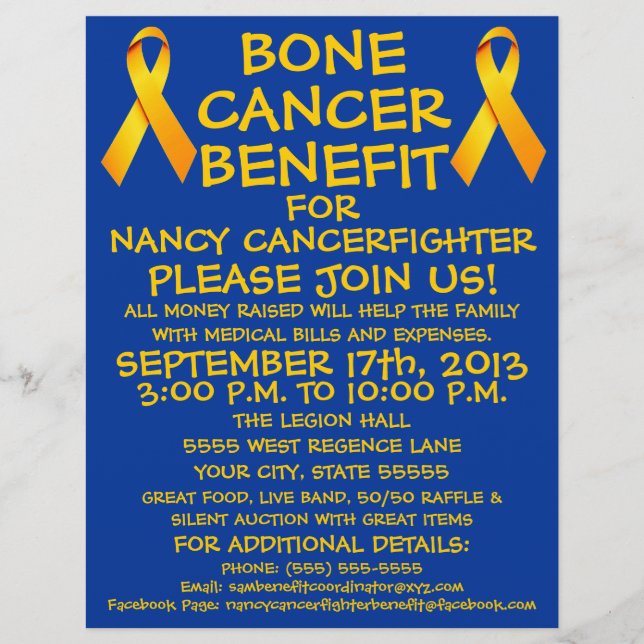Bone Cancer Benefit Flyer (Framsidan)