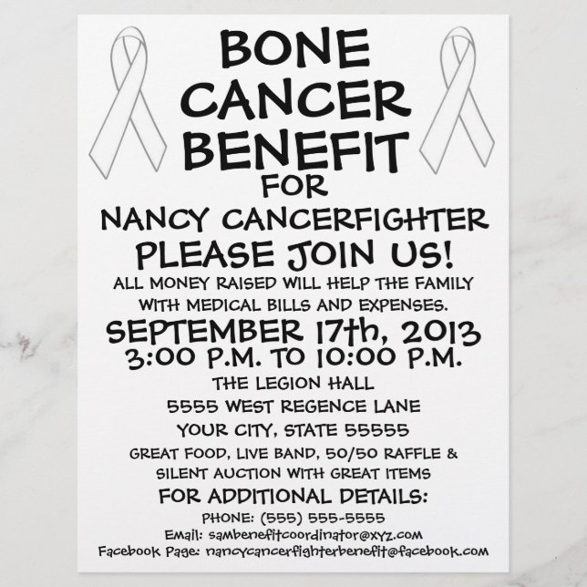 Bone Cancer Benefit Flyer (Framsidan)