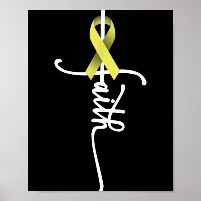 Bone Cancer Faith Sarcoma Bone Cancer Awareness Su Poster (Framsidan)