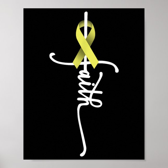 Bone Cancer Faith Sarcoma Bone Cancer Awareness Su Poster (Framsidan)