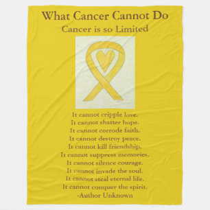 Bone Cancer Gult Awareness Ribbon Fleece Blanket