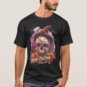 Bone-Chilling Skull & Pumpkin Halloween T Shirt