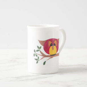 Bone China Kopp Gift med Uggla Art Benporslin Mugg