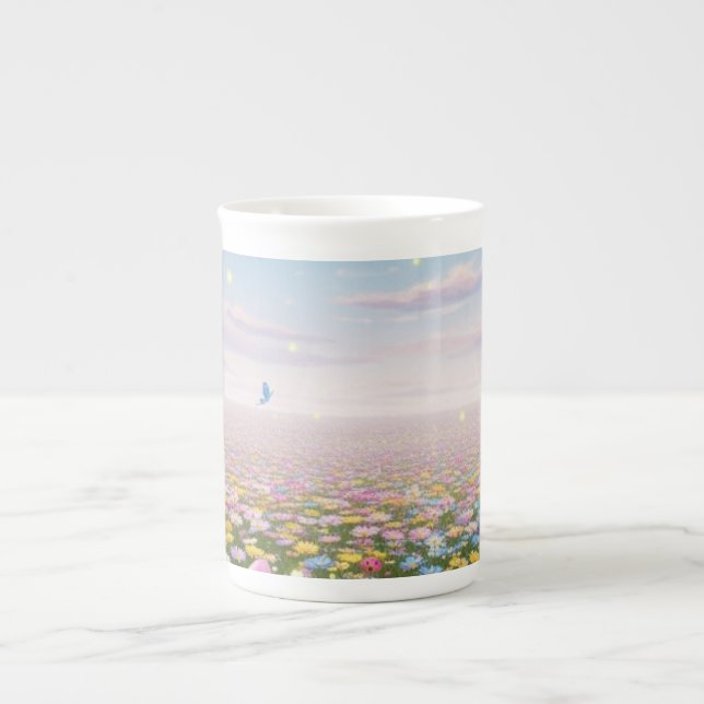Bone China Mugg Pastel Meadow Benporslin Mugg (Framsidan)