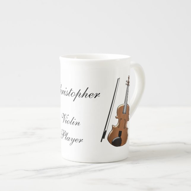 Bone China Mugg Violin Design Benporslin Mugg (Framsida höger)