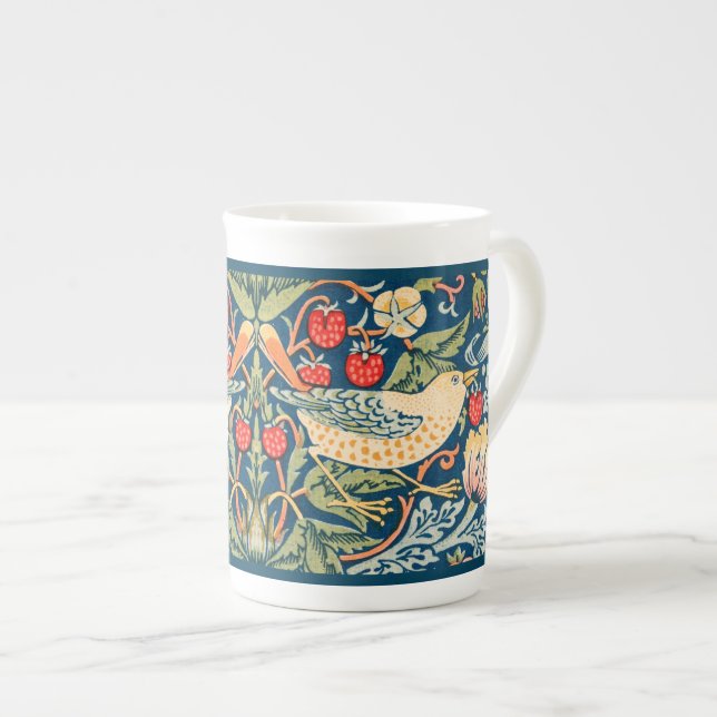 BONE CHINA MUGG: WILLIAM MORRIS STRAWBERRY THIEVES BENPORSLIN MUGG (Framsida höger)