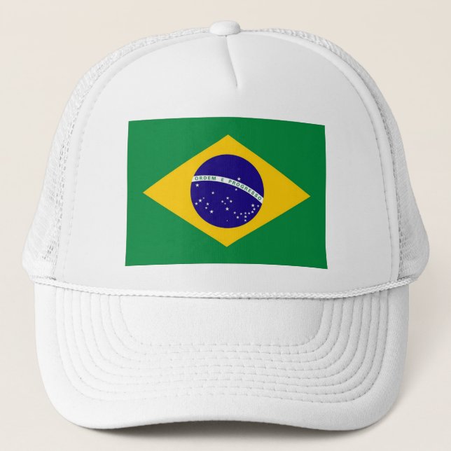 Boné com estampa da bandeira do Brasil. Keps (Framsida)