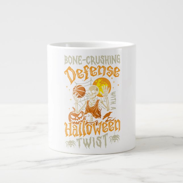 Bone Crushing Defense Sports Halloween Jumbo Mugg (Framsidan)