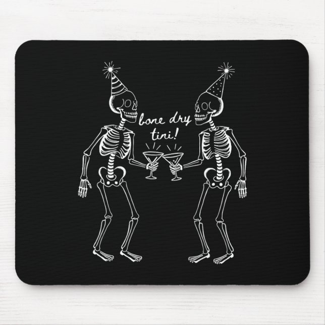 Bone Dry Tini Skeleton Drinking Martini Svan Hallo Musmatta (Framsidan)