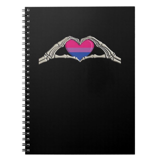 Bone Händer Heart Bisexual Goth Anteckningsbok (Framsidan)