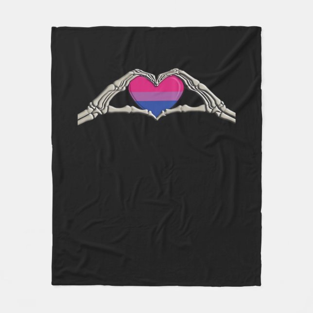 Bone Händer Heart Bisexual Goth Fleecefilt (Framsidan)