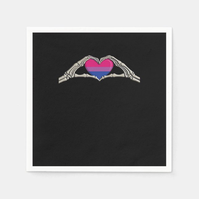 Bone Händer Heart Bisexual Goth Pappersservett (Framsidan)