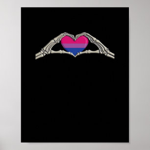 Bone Händer Heart Bisexual Goth Poster