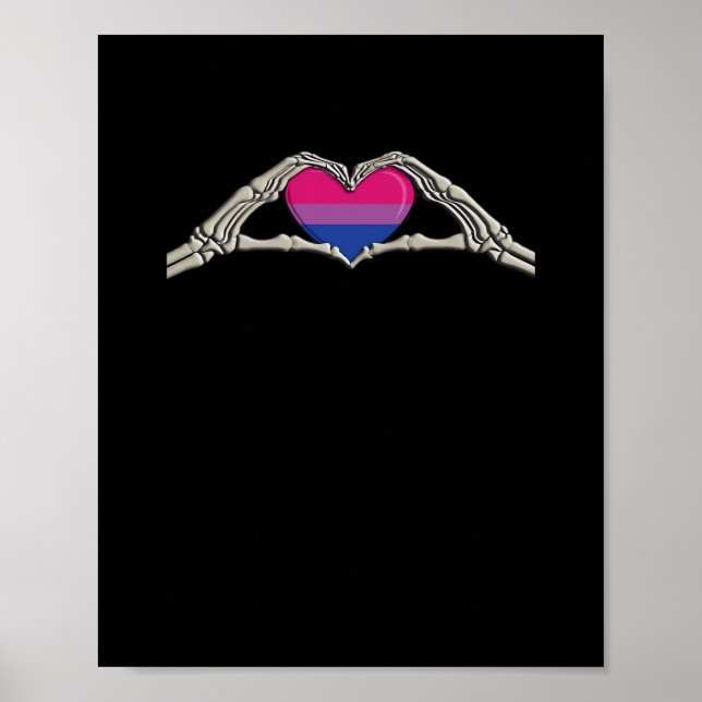 Bone Händer Heart Bisexual Goth Poster (Framsidan)