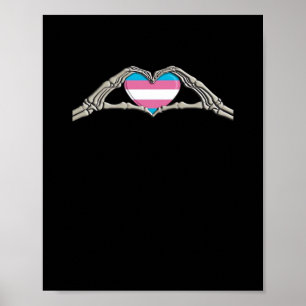 Bone Händer Heart Transgender Goth Poster