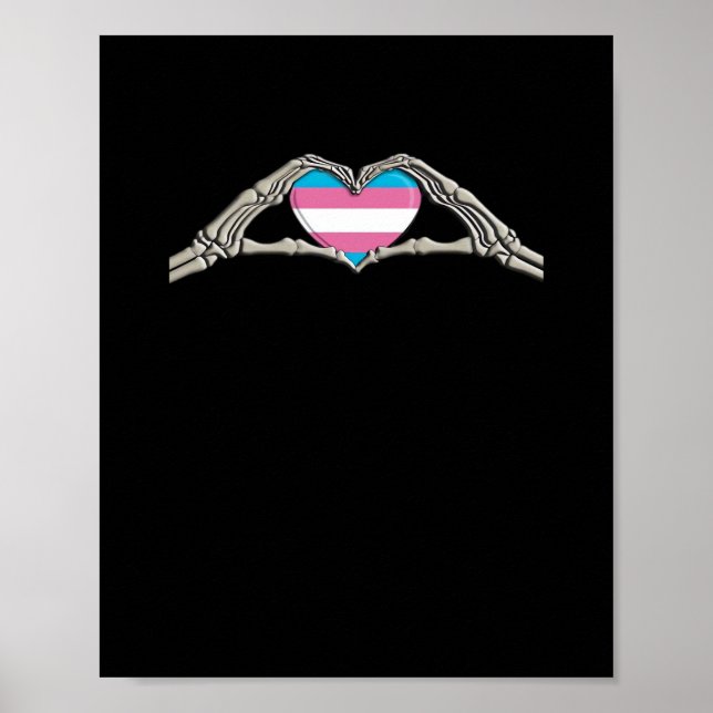 Bone Händer Heart Transgender Goth Poster (Framsidan)