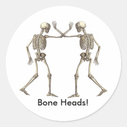 Bone Head Skeletons Sticker Runt Klistermärke