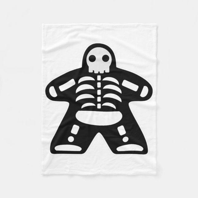 Bone Meeple Skeleton Halloween Board Gamer Gift Fleecefilt (Framsidan)