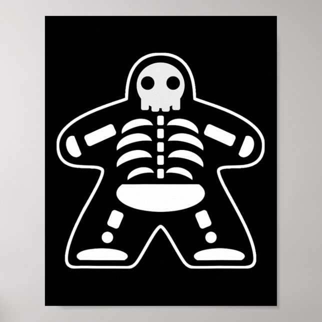 Bone Meeple Skeleton Halloween Board Gamer Gift Poster (Framsidan)