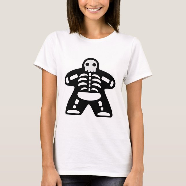 Bone Meeple Skeleton Halloween Board Gamer Gift T Shirt (Framsida)