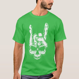 Bone Rocker Skeleton Rock Metal Music Love Rock fr T Shirt