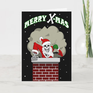 Bone Santa-hälsningskort Helgkort