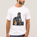 Bonecrusher Hot Rod T Shirt<br><div class="desc">Dominate the streets with the Bonecrusher Hot Rod! This high-impact design features an exaggerated side-angle hot rod with massive rear tires, a towering engine, and a skull-shaped grille with glowing eyes, giving it an unmistakable edgy personality. Perfect for fans of monster hot rods, retro muscle cars, and bold automotive art....</div>