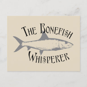 Bonefish Whisperer Funny Ocean Fishing Vykort