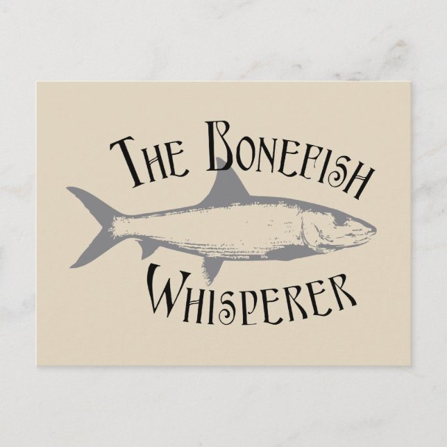 Bonefish Whisperer Funny Ocean Fishing Vykort (Framsida)
