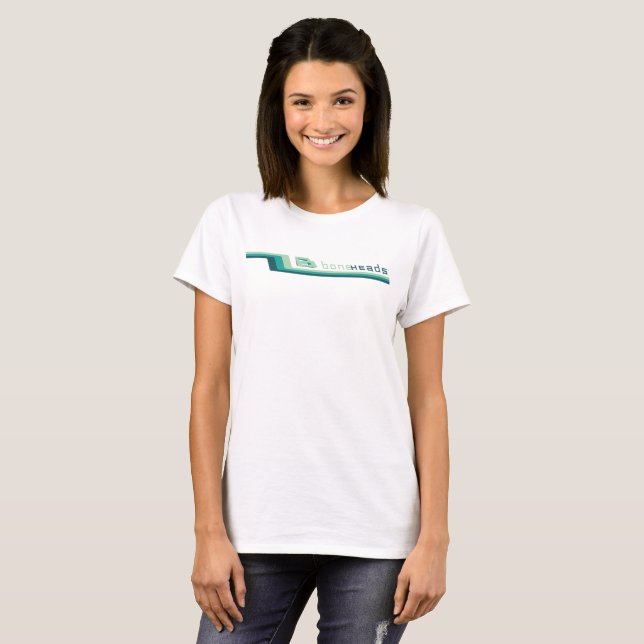 boneHeads™ logotyp Ränder 26 T Shirt (Hel framsida)