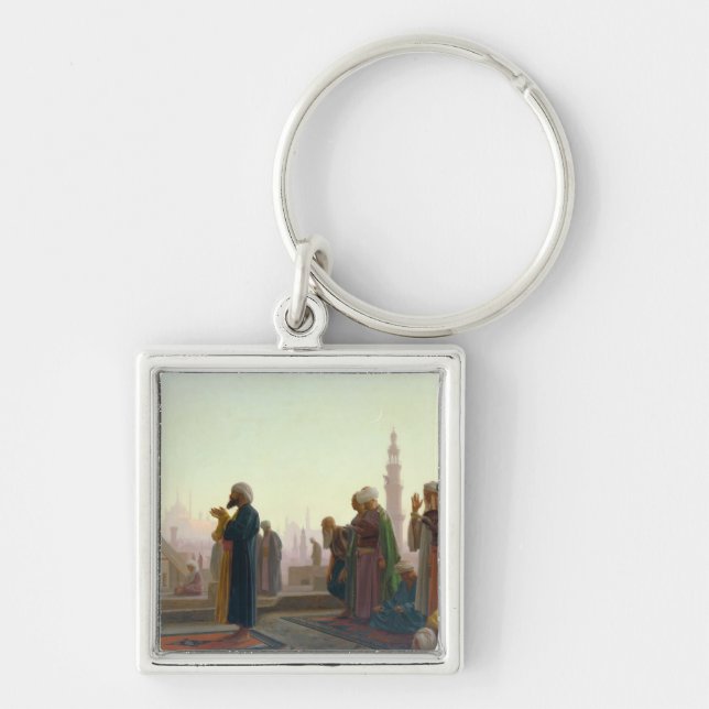Bönen, 1865 fyrkantig silverfärgad nyckelring (Framsidan)