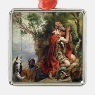 Bönen av Gideon, tecknad för en tapestry Julgransprydnad Metall