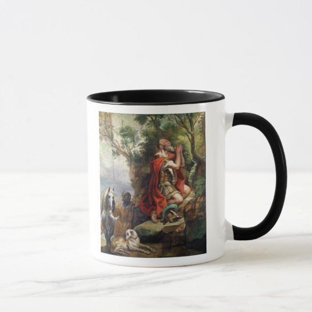 Bönen av Gideon, tecknad för en tapestry Mugg (Höger)