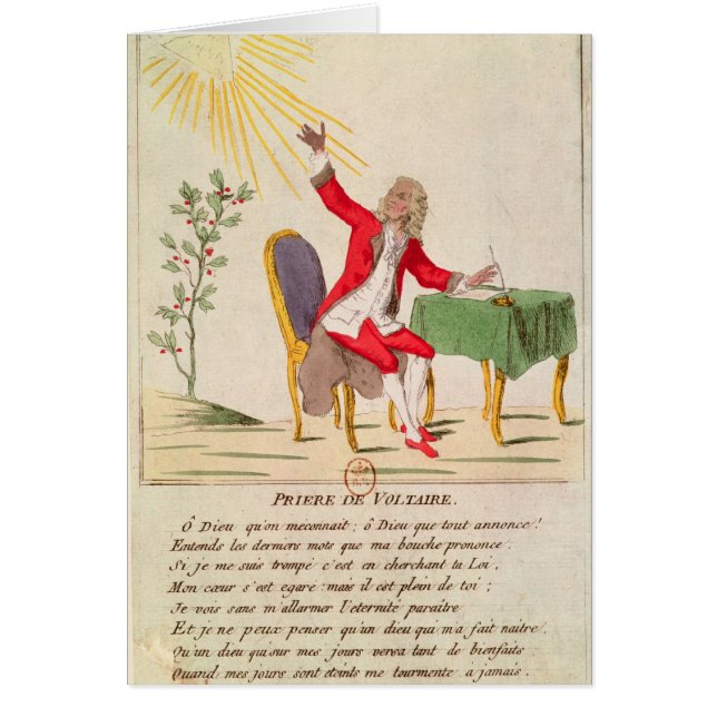 Bönen av Voltaire Hälsningskort (Framsidan)