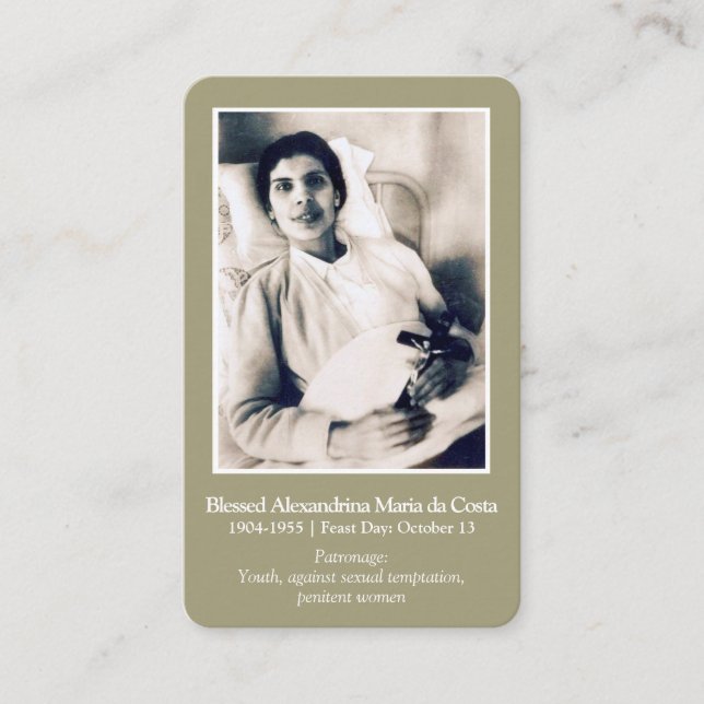 Bönen Cards Saints | välsignade Alexandrina 1 Visitkort (Framsida)